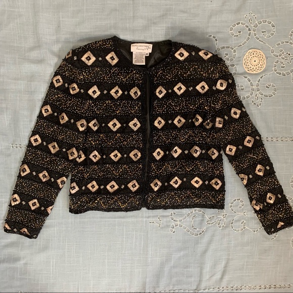 Papell Boutique Evening beaded silk jacket - Picture 6 of 10